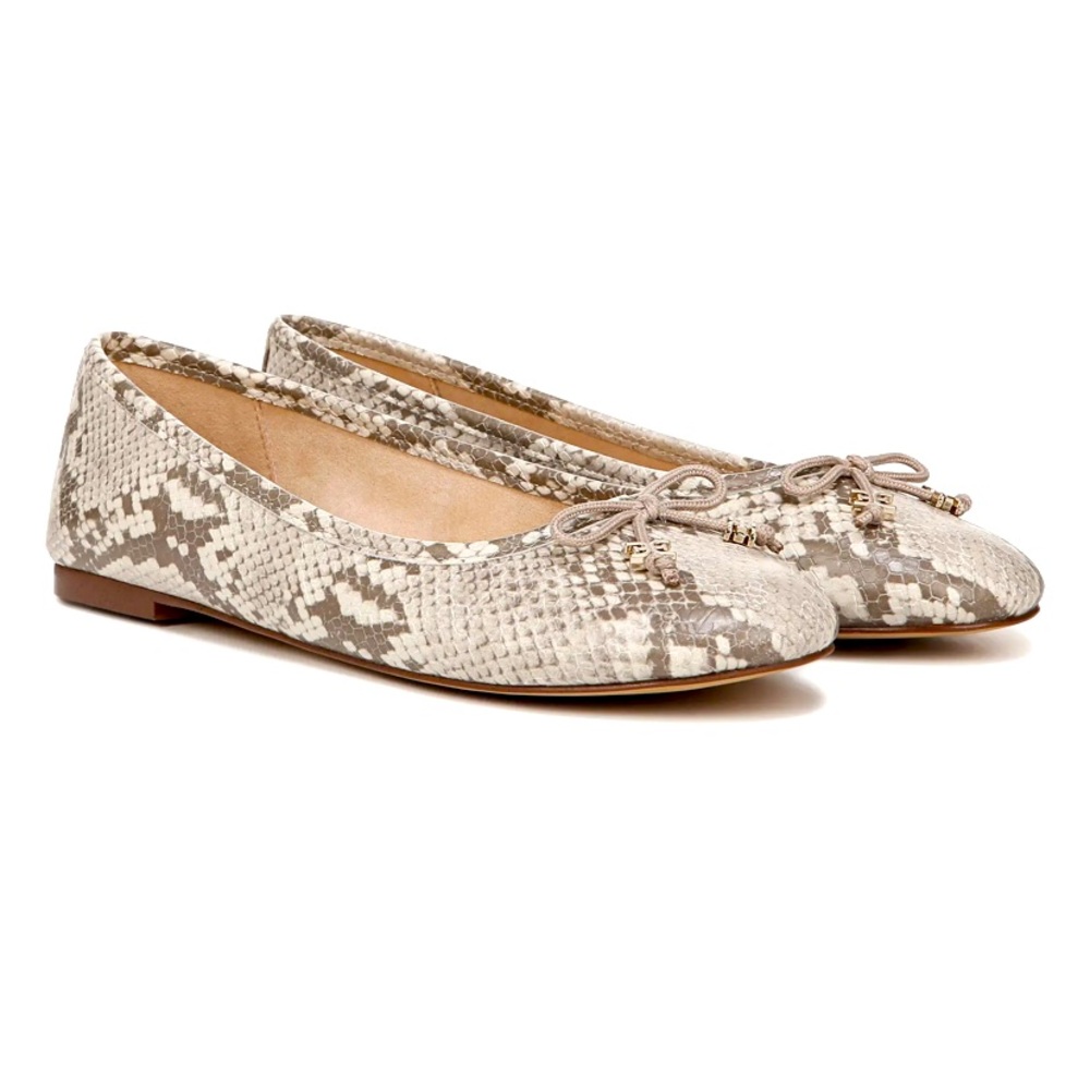 NIB Sam Edelman snakeskin print leather flats size 7